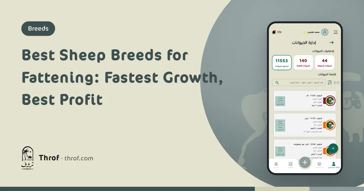 Lambs of different breeds compared in a fattening pen for growth and profit — Throf