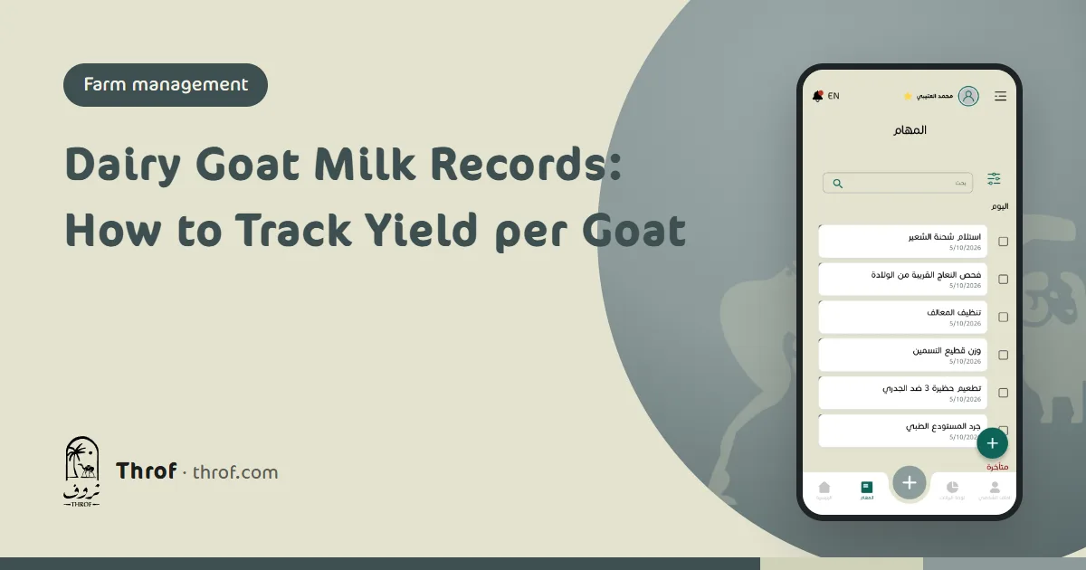 Recording milk yield per goat on a dairy goat farm — Throf