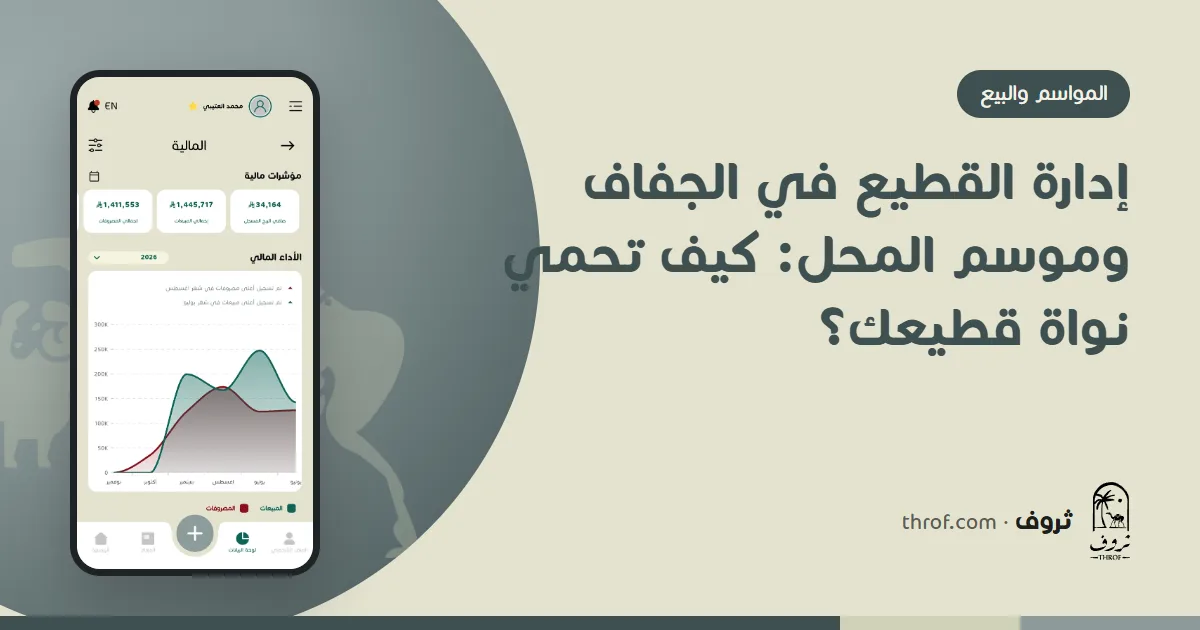 قطيع في مرعى جاف آخر موسم الجفاف — ثروف