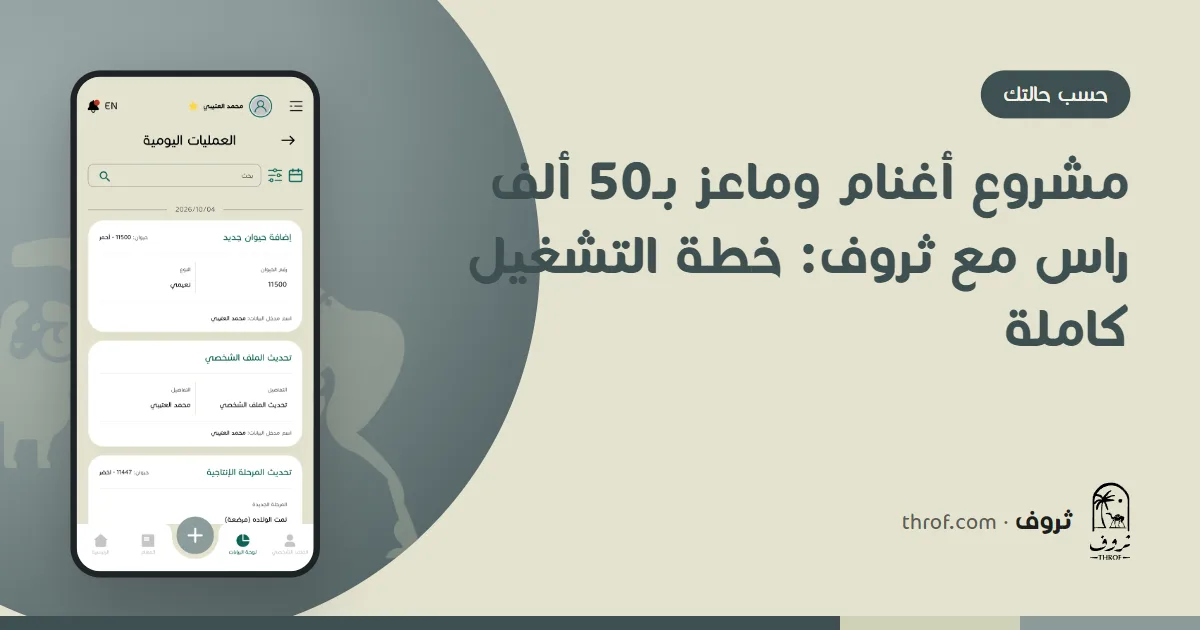 مدير عام مشروع حلال كبير يراجع لوحات بيانات عدة مواقع على منصة ثروف في الحاسب المحمول — ثروف