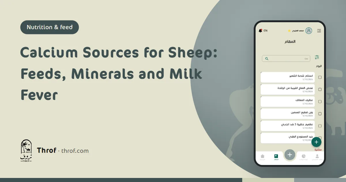 Calcium sources for sheep and goats from feed and minerals — Throf