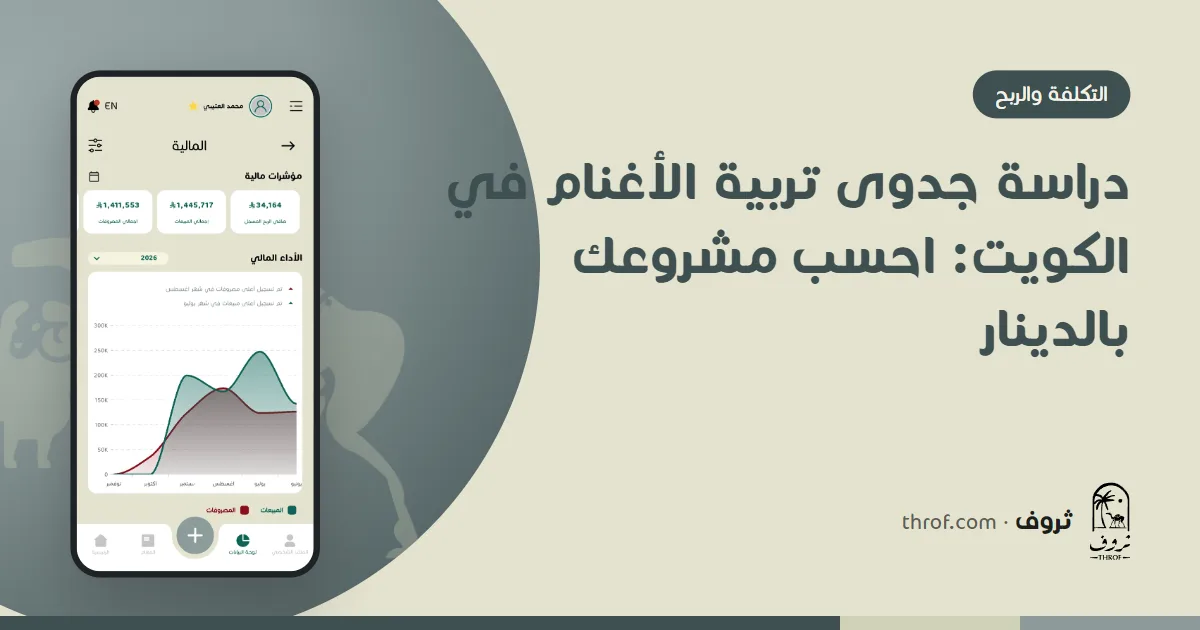 دراسة جدوى تربية الأغنام في الكويت بالجداول والأرقام — ثروف