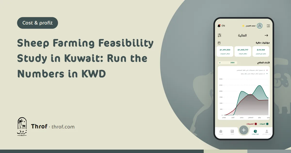 Sheep farming feasibility study for Kuwait with cost and revenue tables — Throf