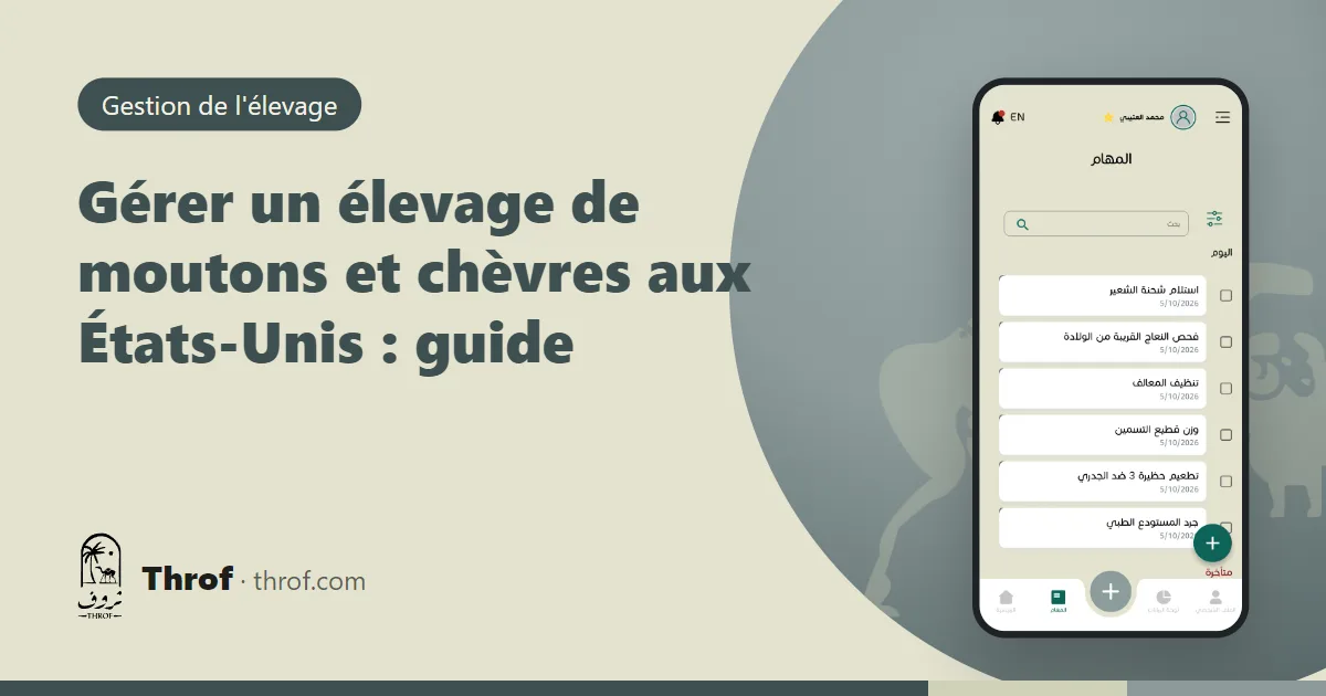 Chèvres à viande et moutons à poil dans une petite ferme américaine — Throf